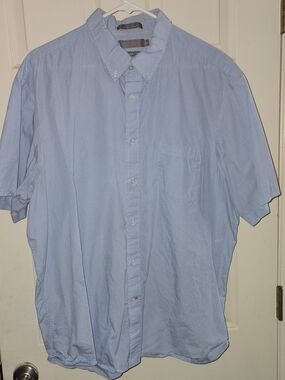 Daniel Cremieux Egyptian Cotton Blue Short Sleeve Button-Down Shirt